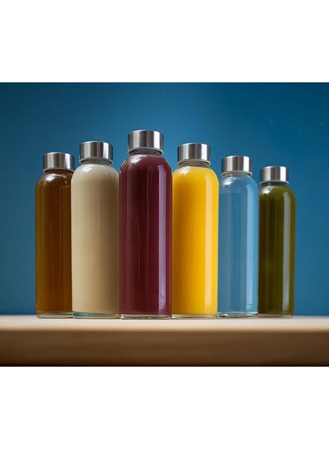 Luxoraq 2-Pcs Juice Bottles - 300ml Wide Mouth Glass Bottles with Lids - Leakproof, BPA-Free Milk Bottle, Stainless Steel Caps Bottle for Juicing, Smoothies, Infused Water, Beverages - 10oz Bottles for Travel - Image 3